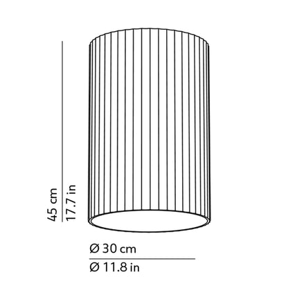 Giass LED Semi Flush Mount Ceiling Light - line drawing.