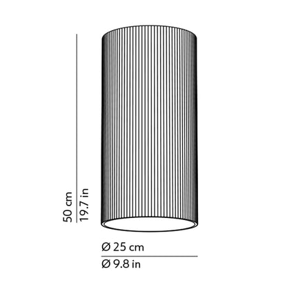 Giass LED Semi Flush Mount Ceiling Light - line drawing.