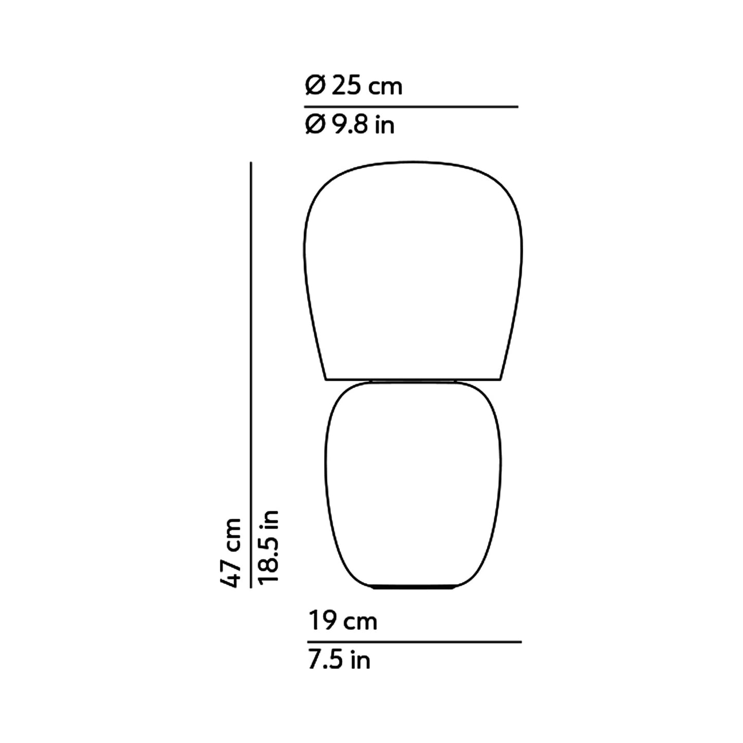 Hive Table Lamp - line drawing.