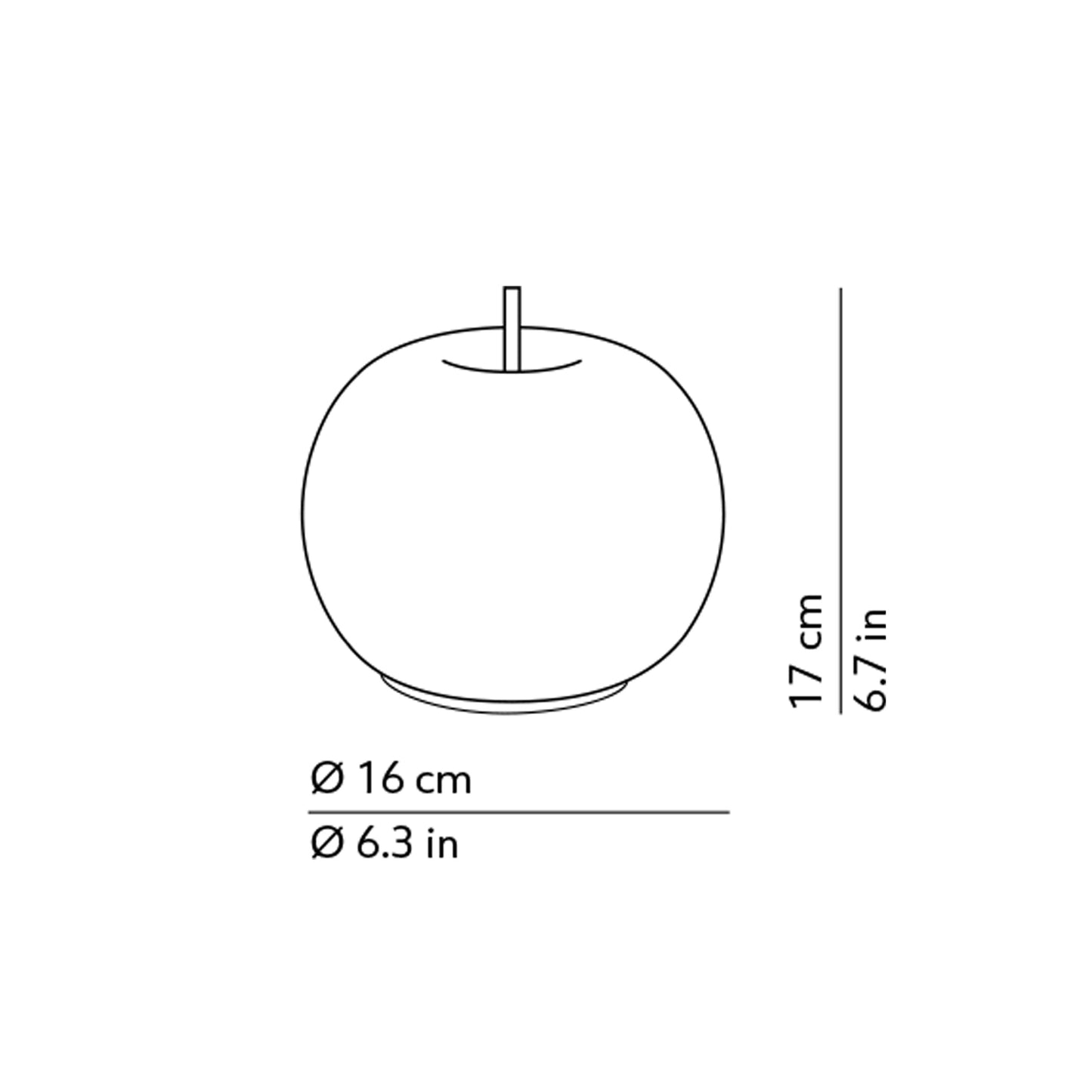 Kushi Mobile LED Battery Table Lamp - line drawing.