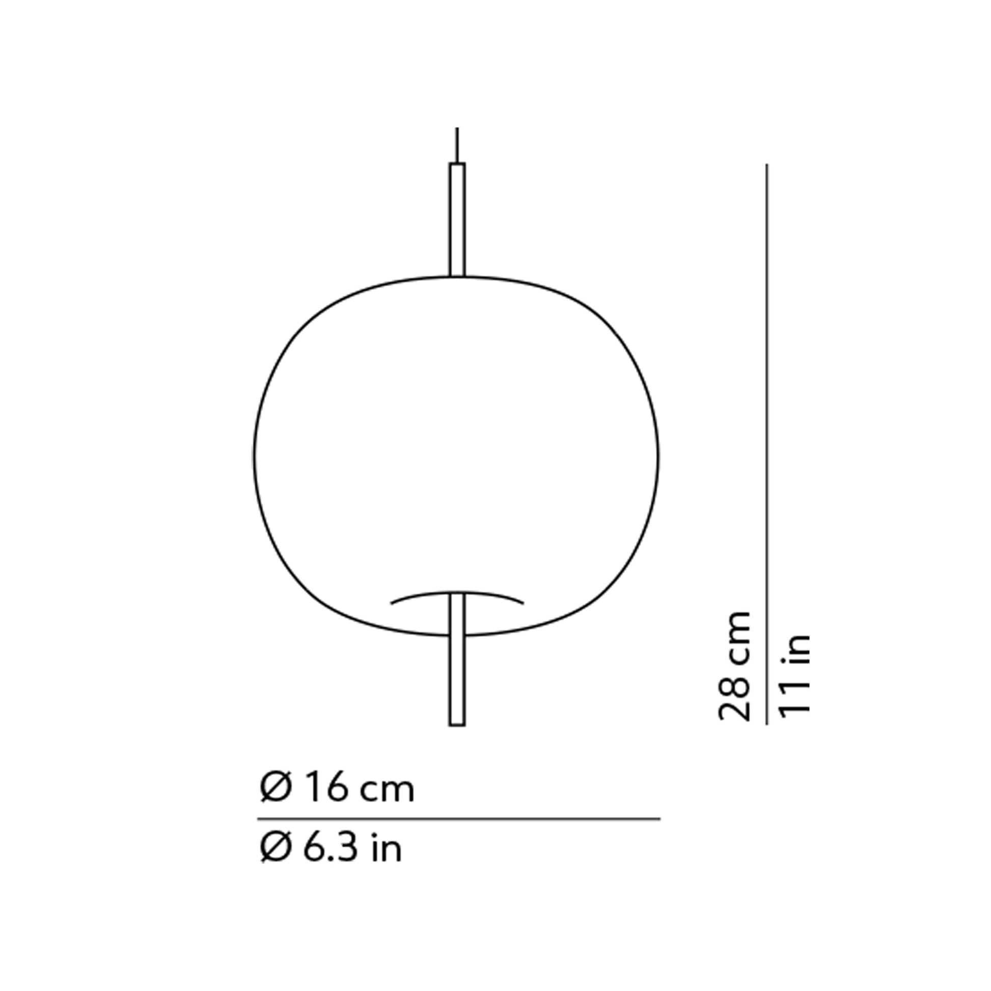 Kushi Pendant Light - line drawing.