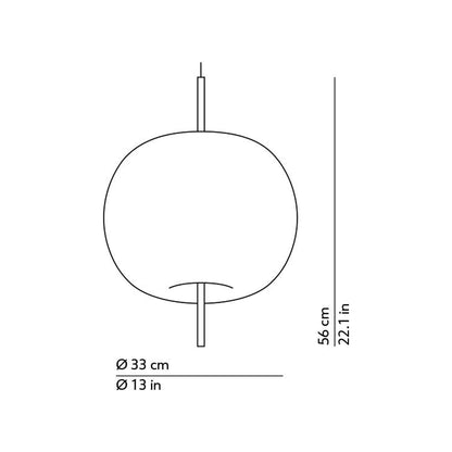 Kushi Pendant Light - line drawing.