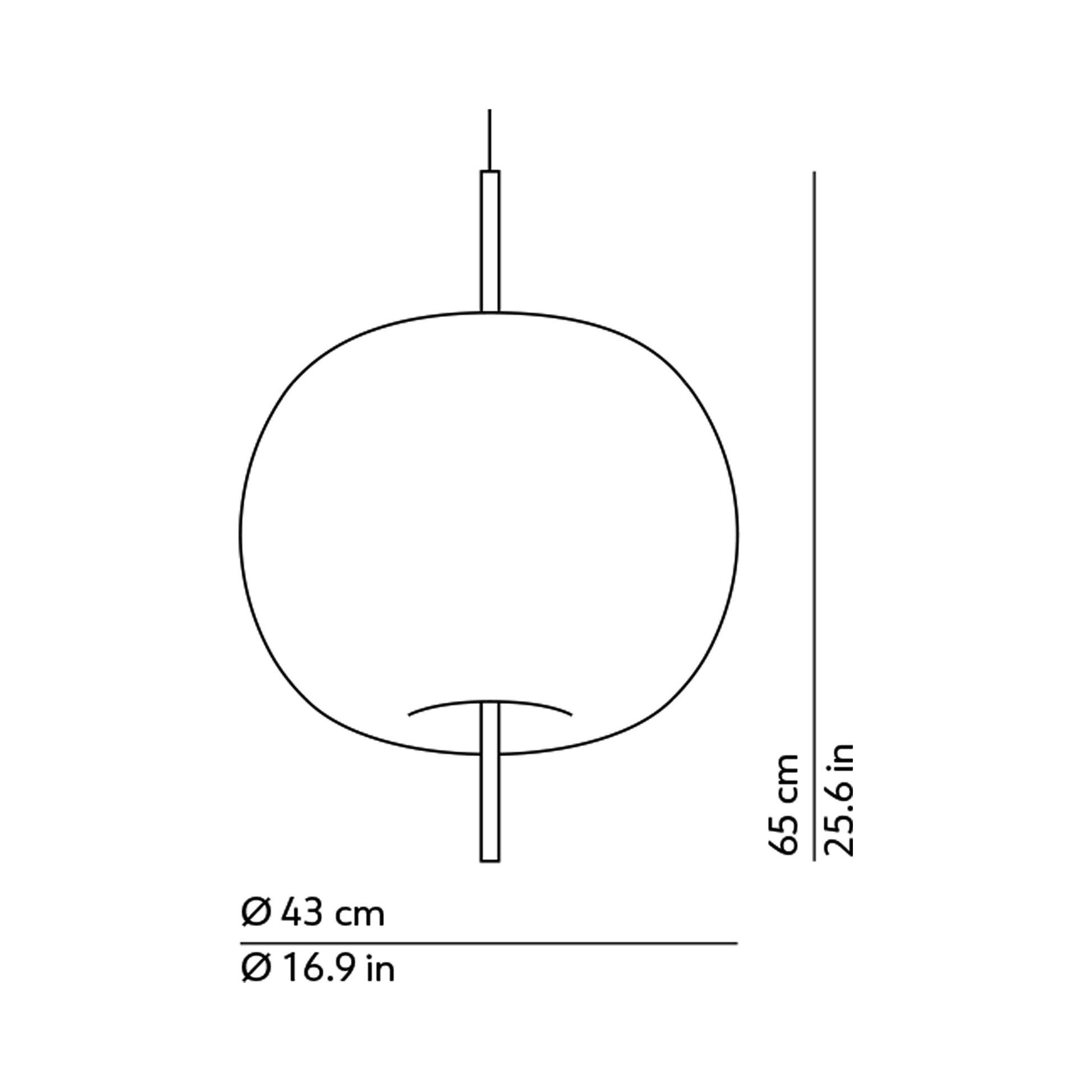 Kushi Pendant Light - line drawing.