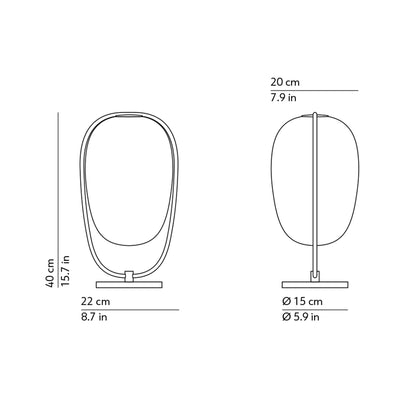 Lanna Table Lamp - line drawing.