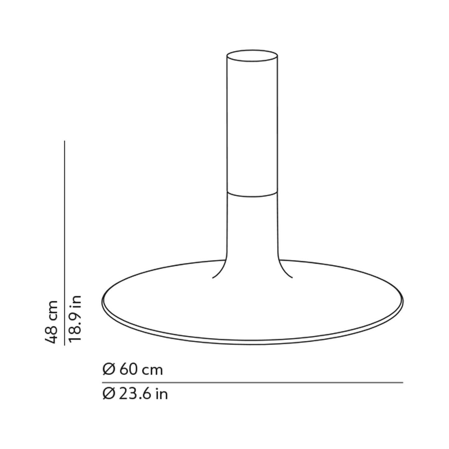 Louis Semi Flush Mount Ceiling Light - line drawing.