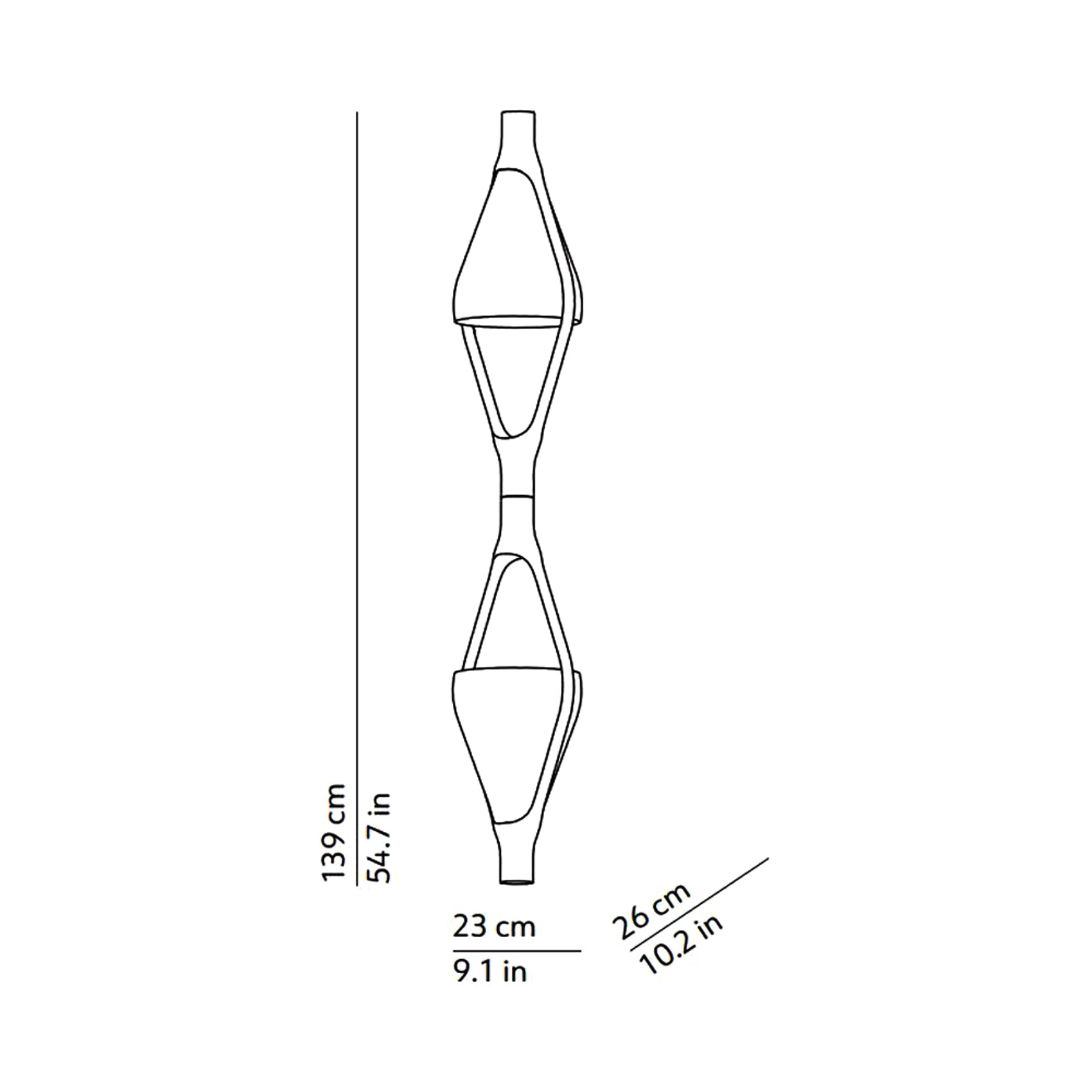 Viceversa LED Pendant Light - line drawing.