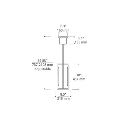 Kenway LED Pendant Light - line drawing.