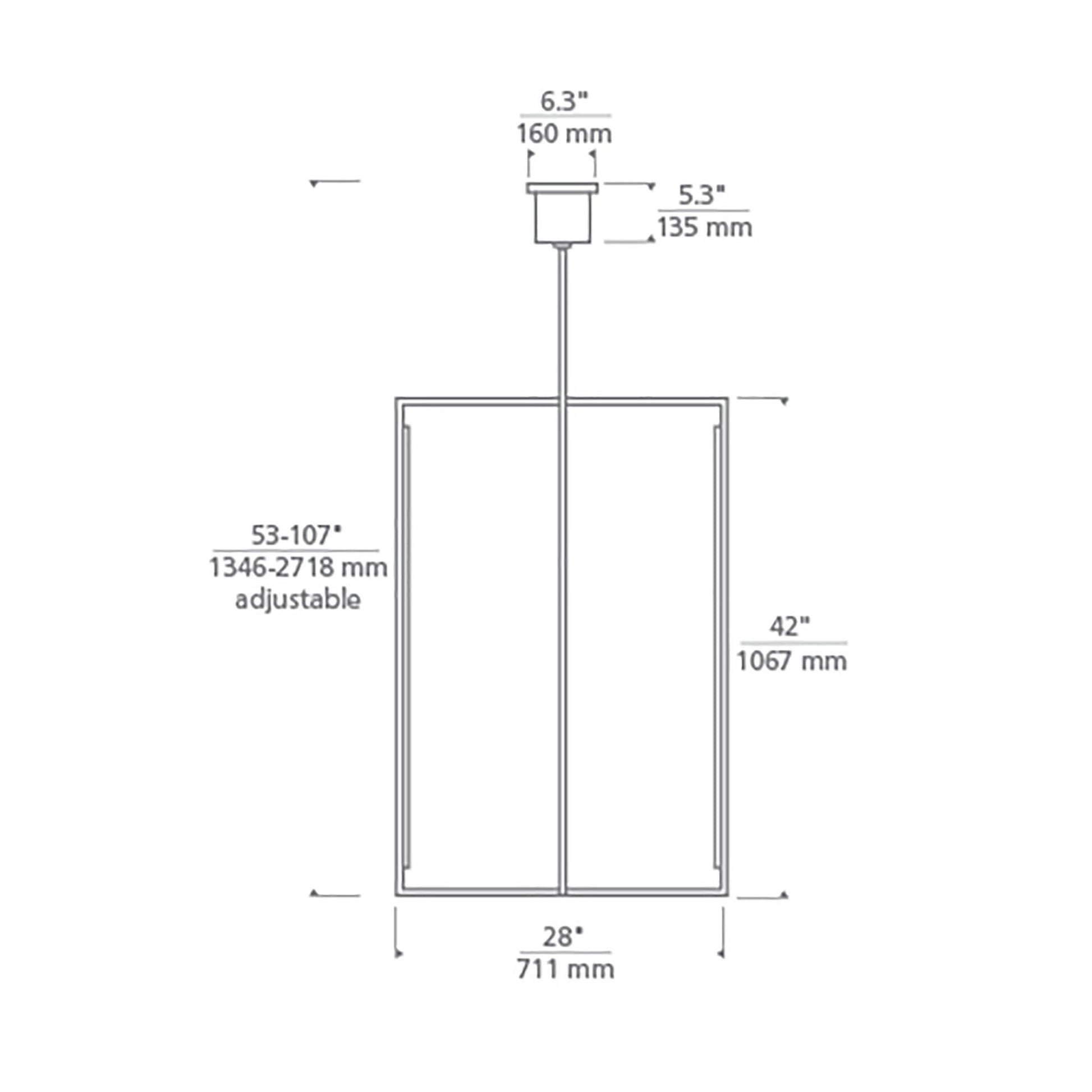 Kenway LED Pendant Light - line drawing.