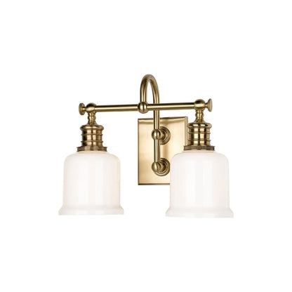 Keswick Vanity Light in Aged Brass.