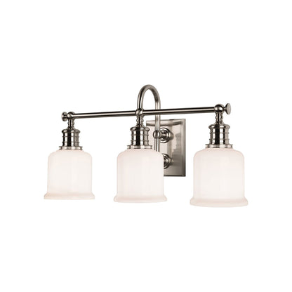 Keswick Vanity Light in 3-Light/Satin Nickel.