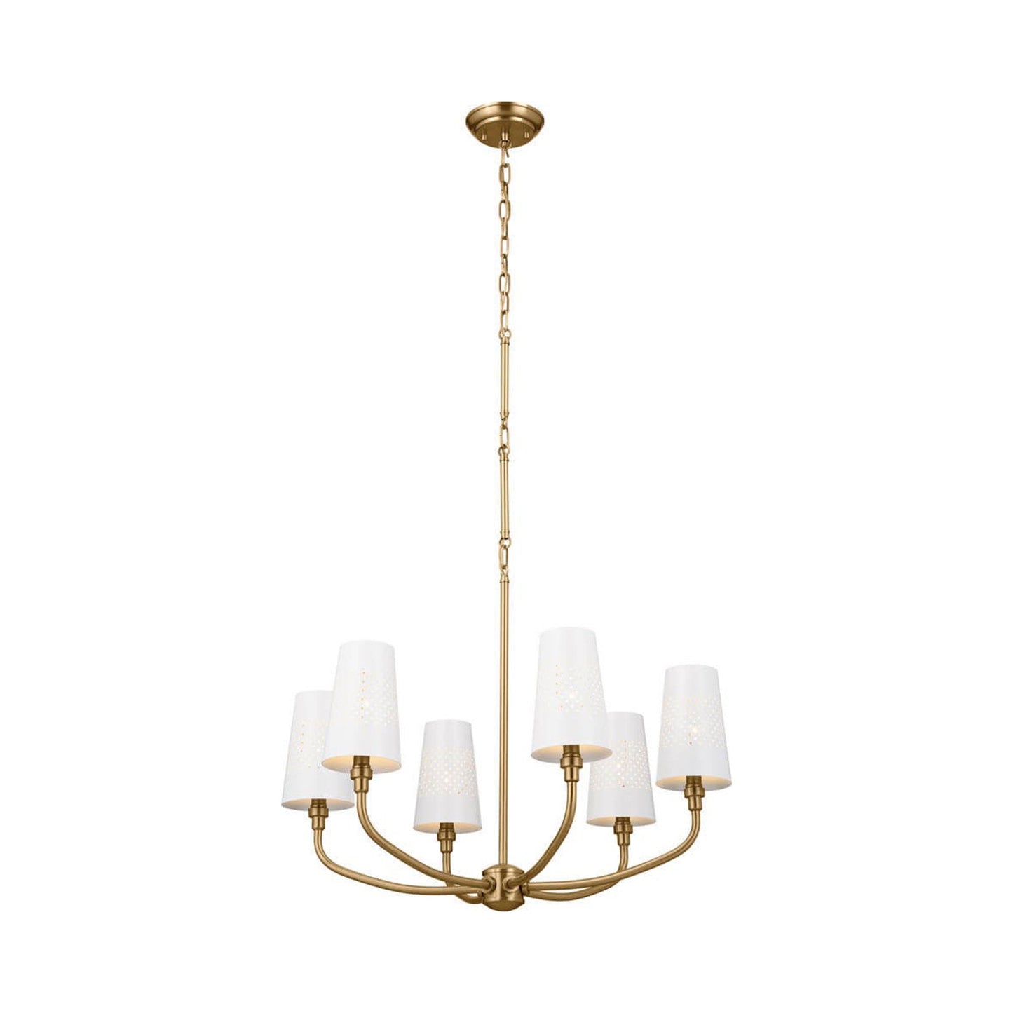 Adeena Chandelier in Brushed Natural Brass (6-Light).