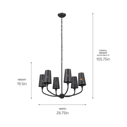 Adeena Chandelier - line drawing.