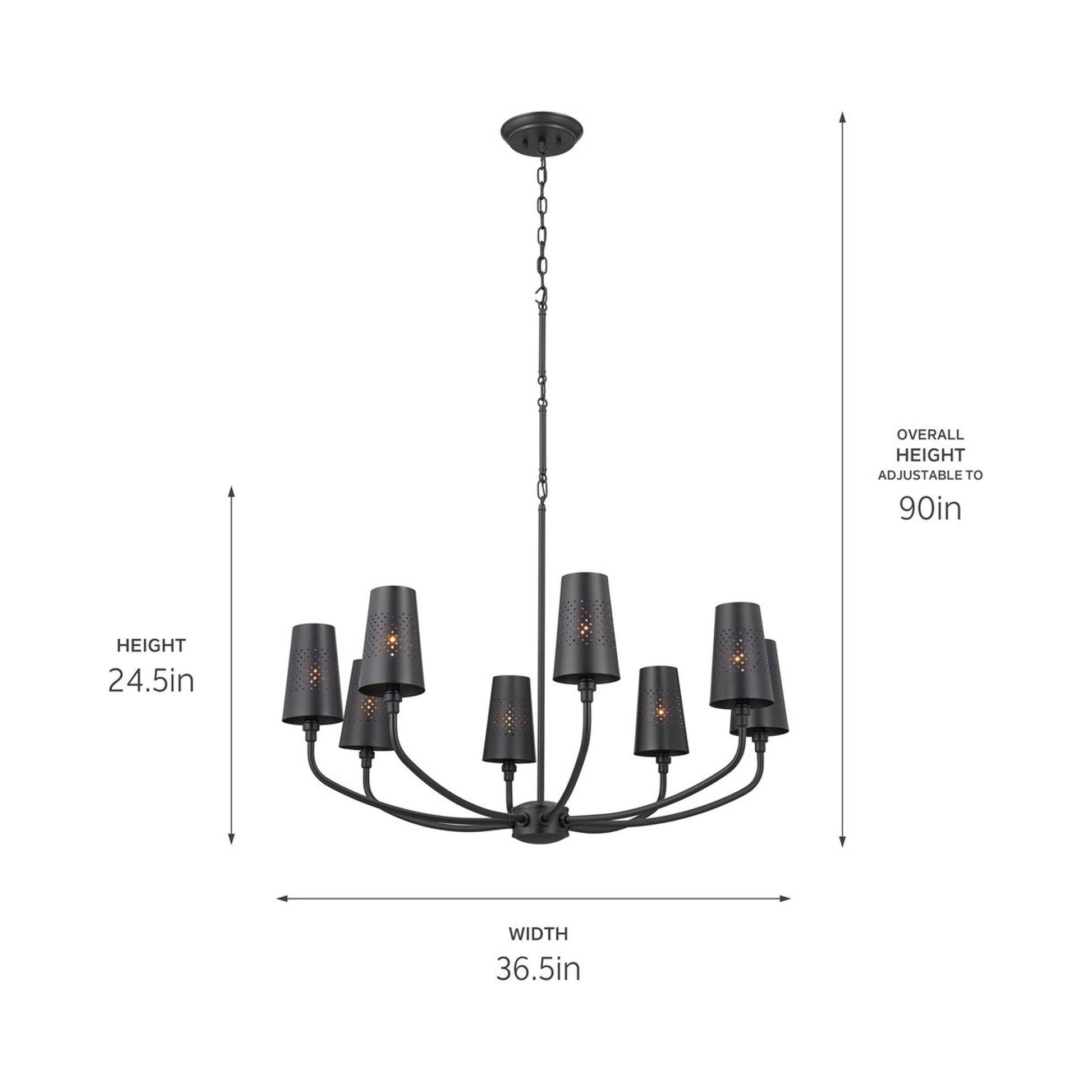 Adeena Chandelier - line drawing.