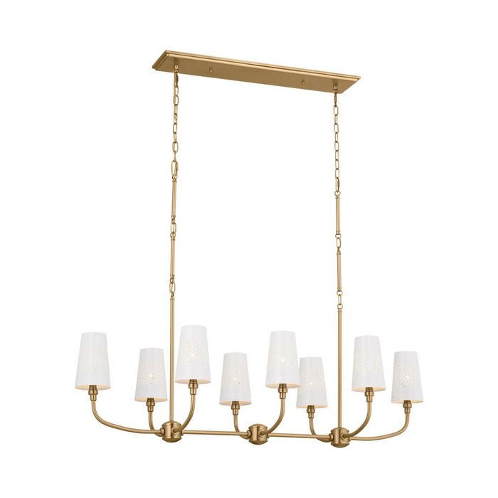 Adeena Linear Pendant Light in Brushed Natural Brass.