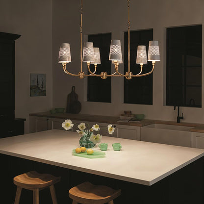 Adeena Linear Pendant Light in kitchen.