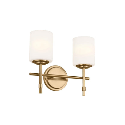 Ali Bath Vanity Light in Brushed Natural Brass (2-Light).