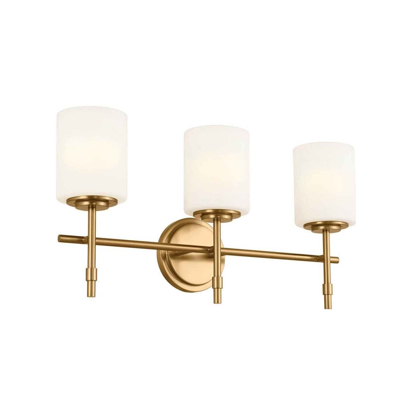 Ali Bath Vanity Light in Brushed Natural Brass (3-Light).