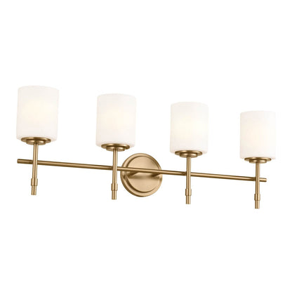 Ali Bath Vanity Light in Brushed Natural Brass (4-Light).