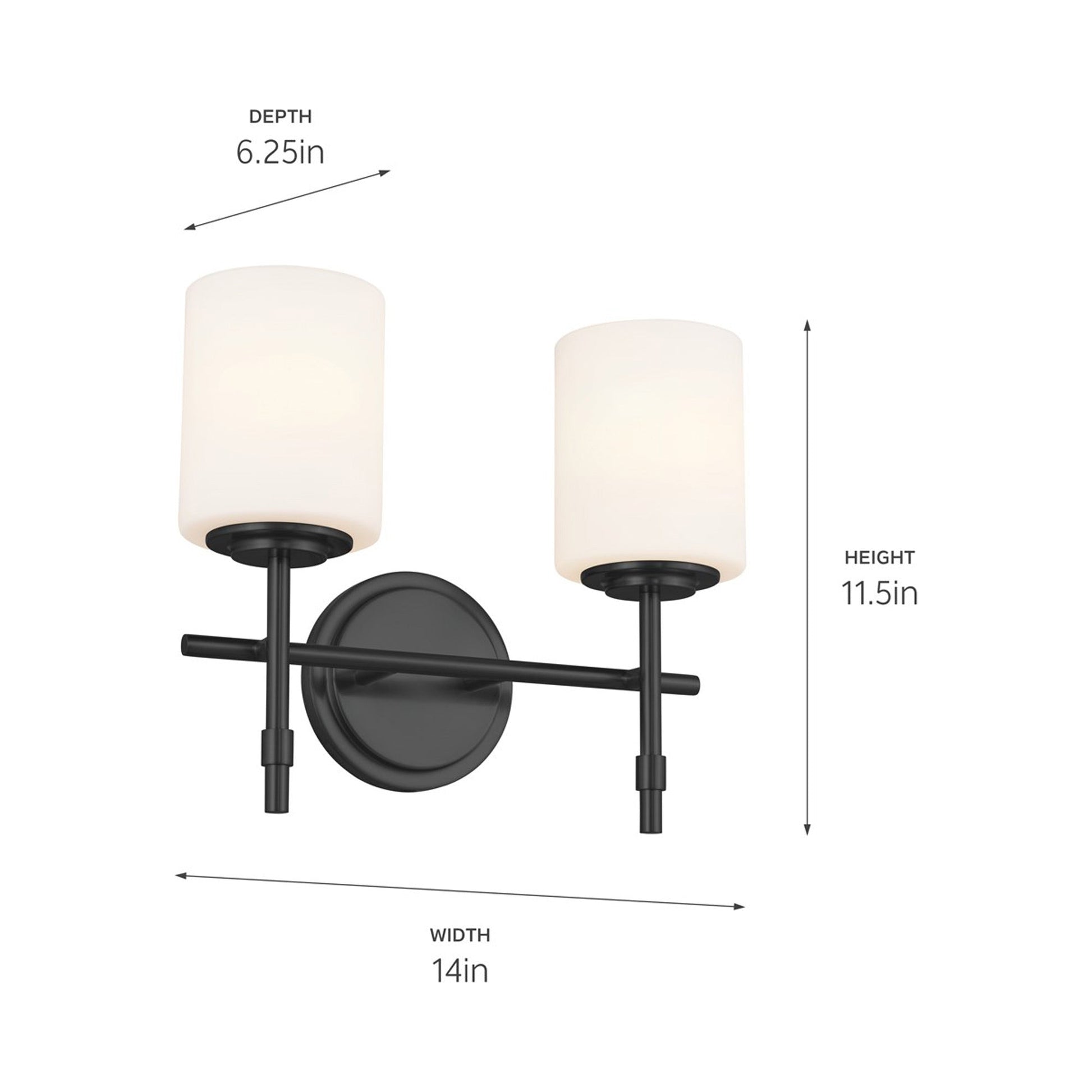 Ali Bath Vanity Light - line drawing.