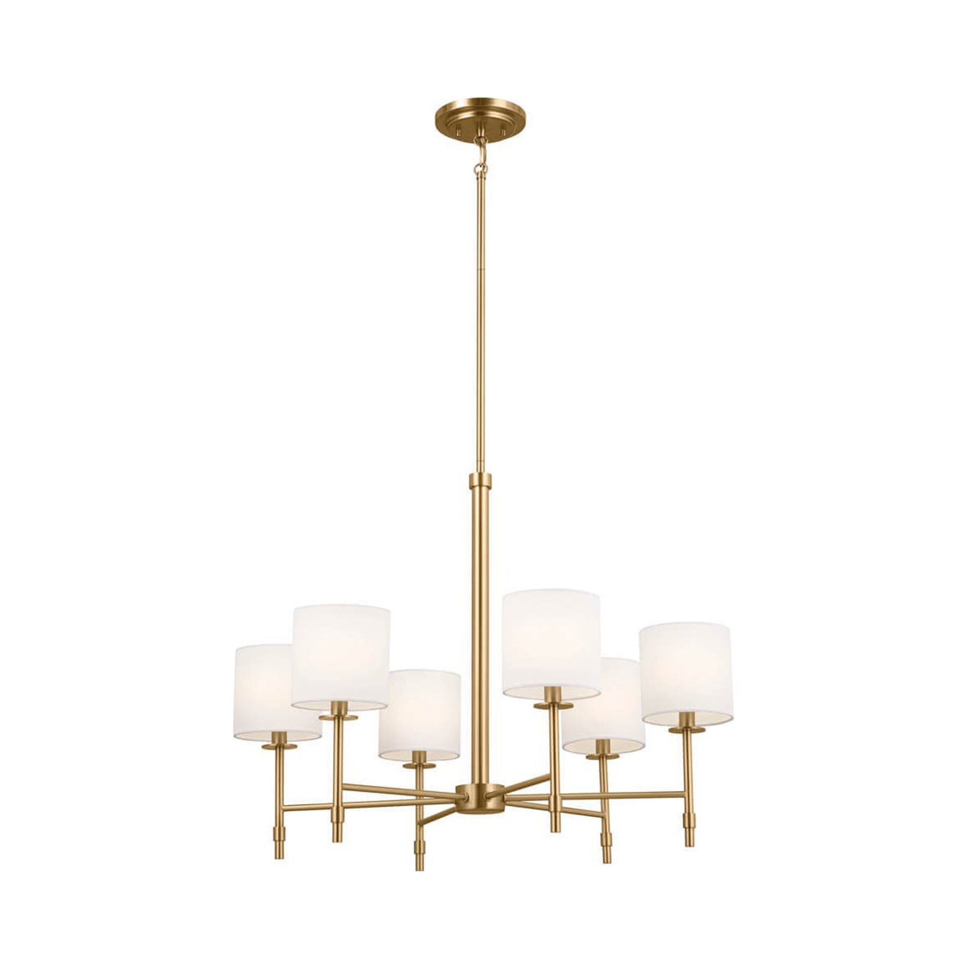 Ali Chandelier in Brushed Natural Brass (6-Light).