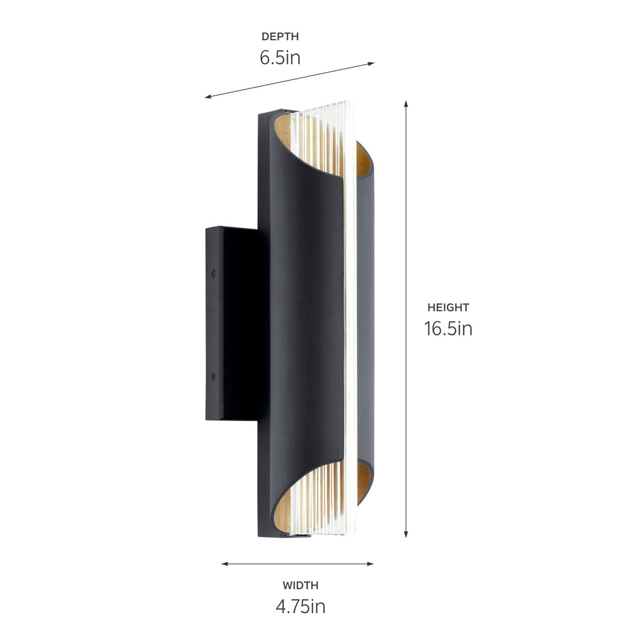 Astalis Outdoor LED Wall Light - line drawing.