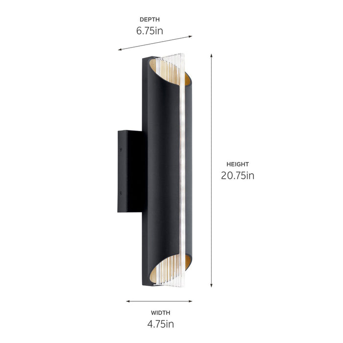 Astalis Outdoor LED Wall Light - line drawing.