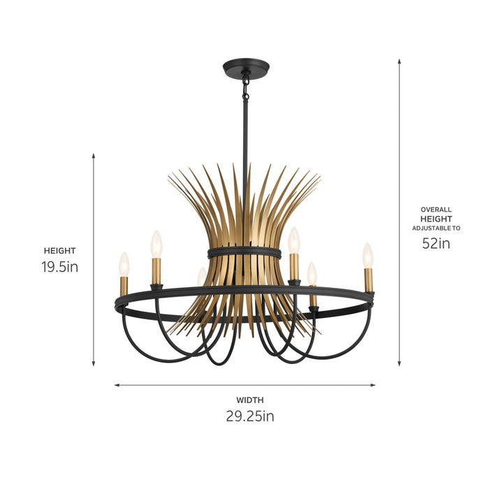 Baile Chandelier - line drawing.