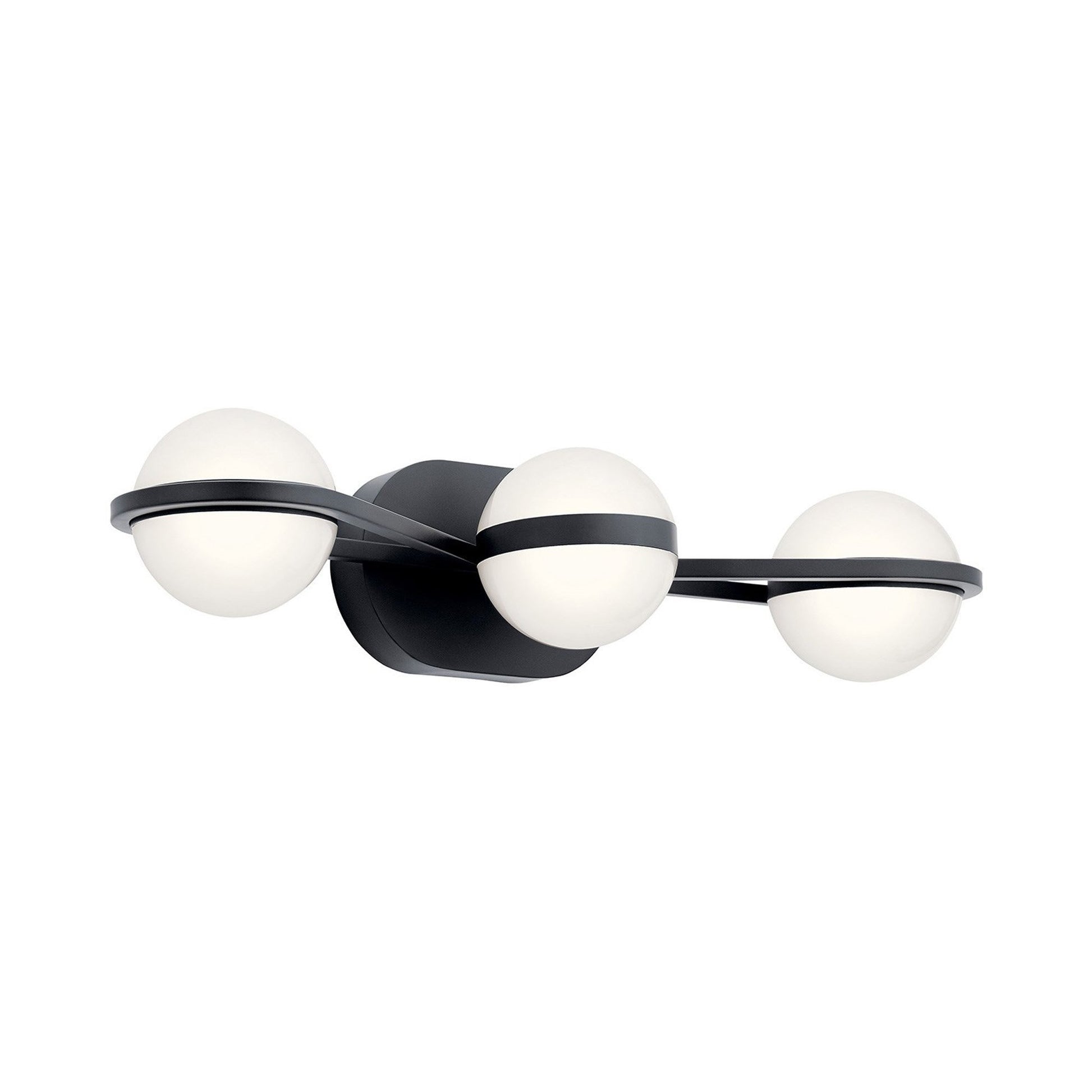 Brettin LED Bath Vanity Wall Light in Matte Black (3-Light).