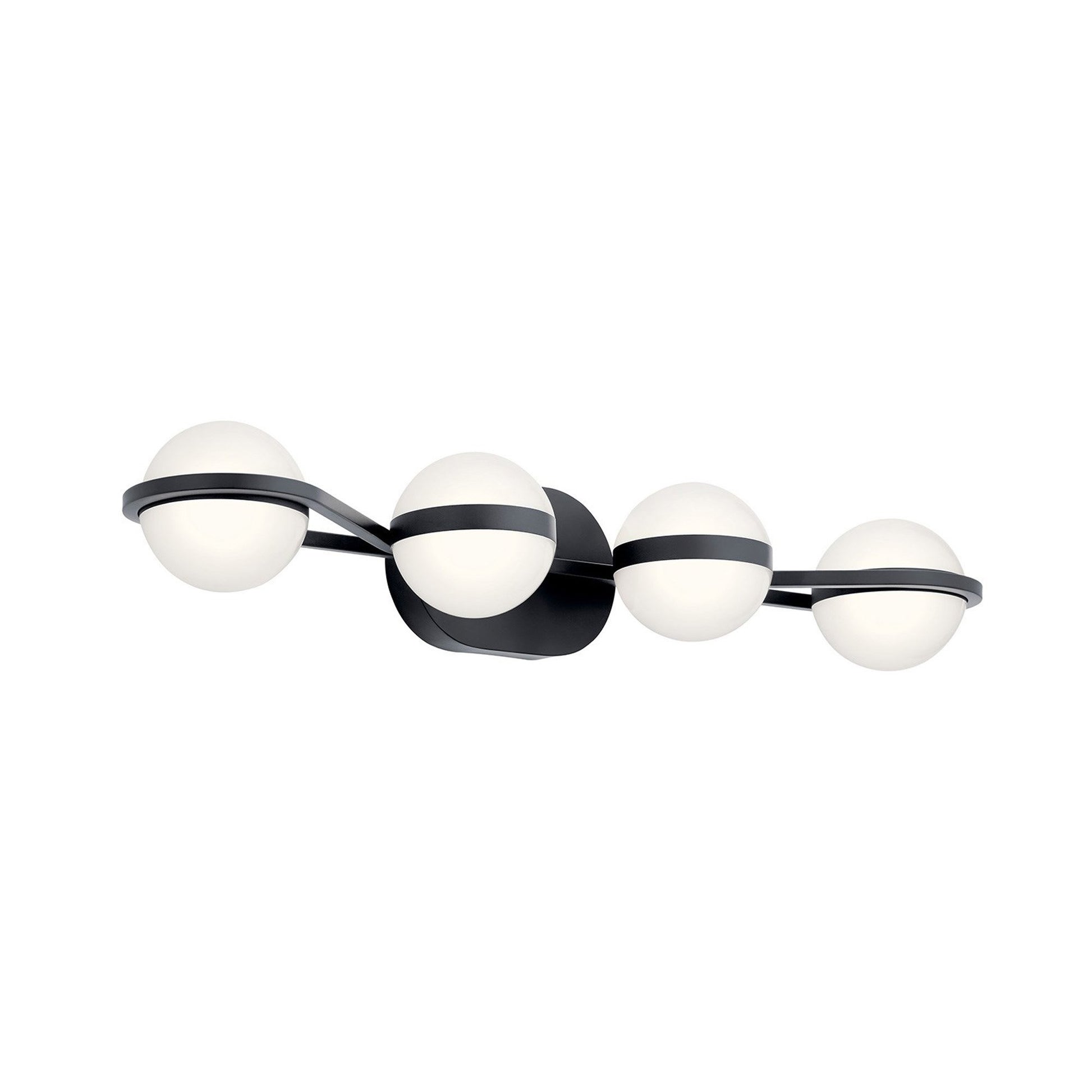 Brettin LED Bath Vanity Wall Light in Matte Black (4-Light).