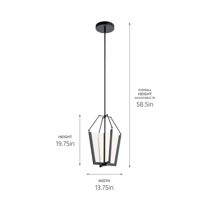 Calters LED Pendant Light - line drawing.