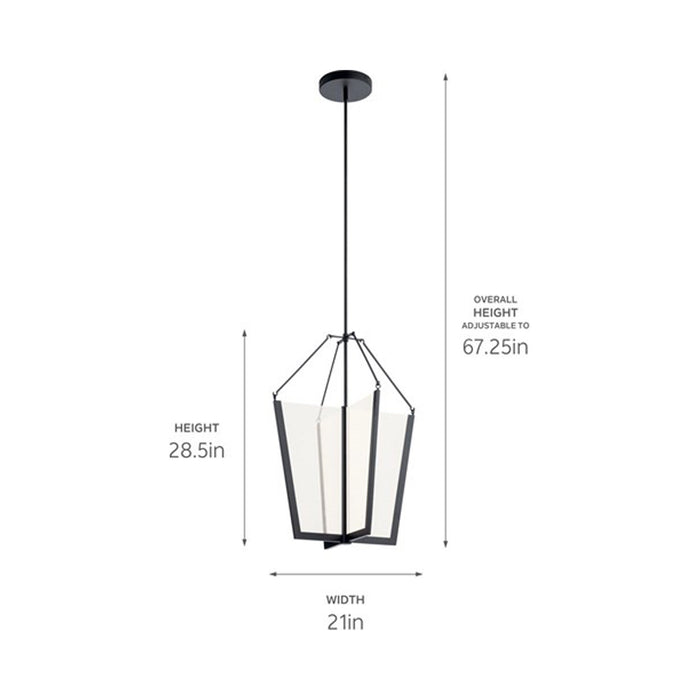 Calters LED Pendant Light - line drawing.