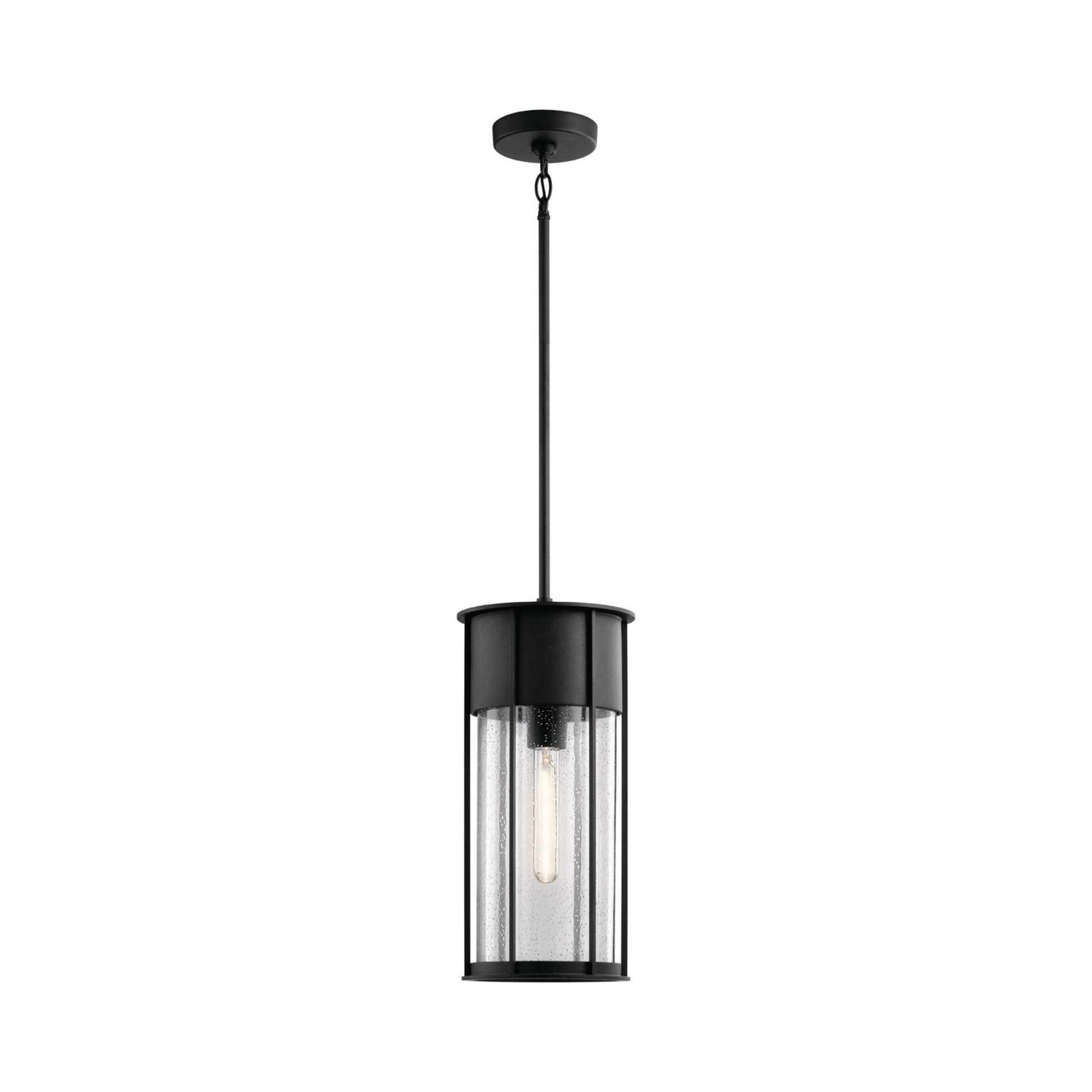 Camillo Outdoor Pendant Light in Textured Black.