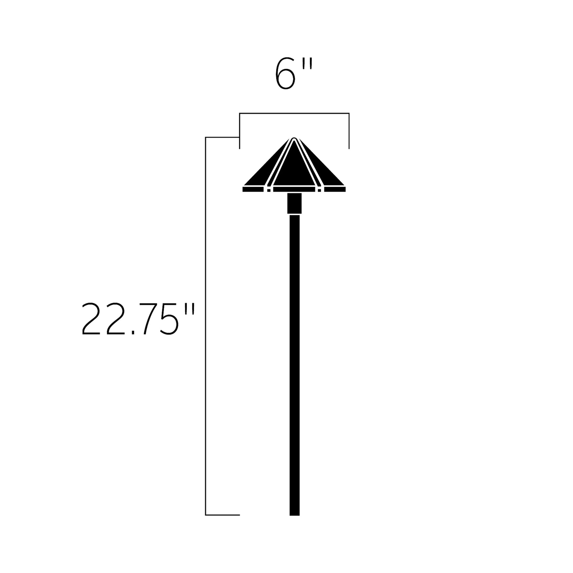 Center Mount LED Path Light - line drawing.