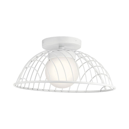 Clevo LED Semi Flush Ceiling Light in White.