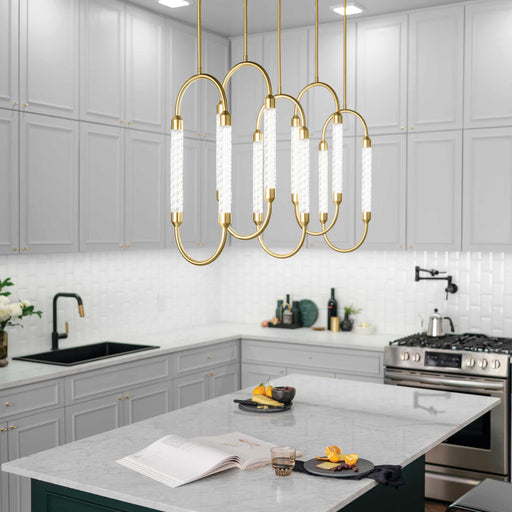 Delsey LED Linear Pendant Light in kitchen.