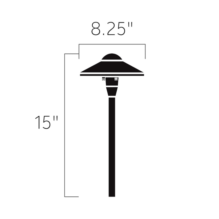 Dome LED Path Light - line drawing.