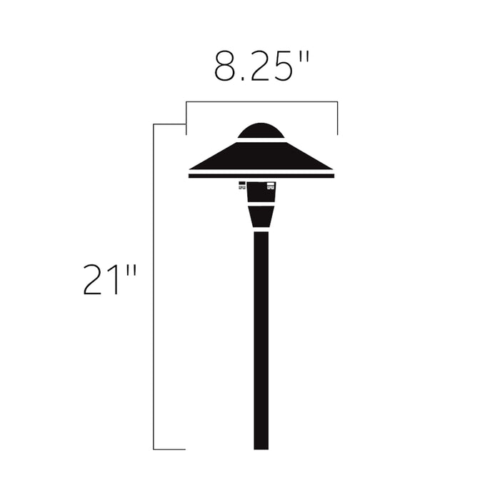 Dome LED Path Light - line drawing.