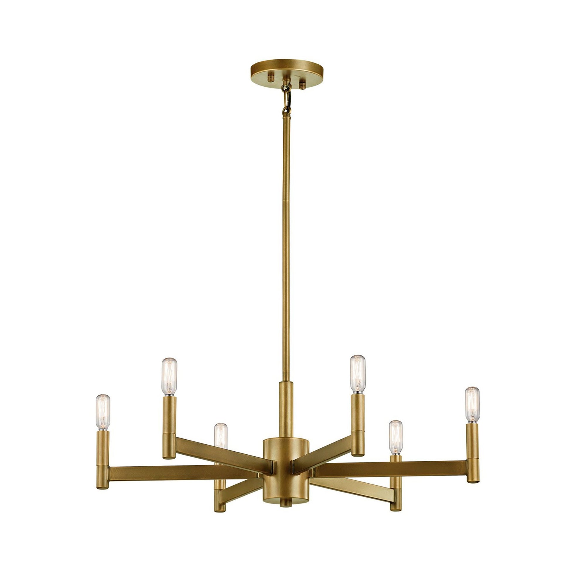 Erzo Chandelier in Natural Brass (6-Light).
