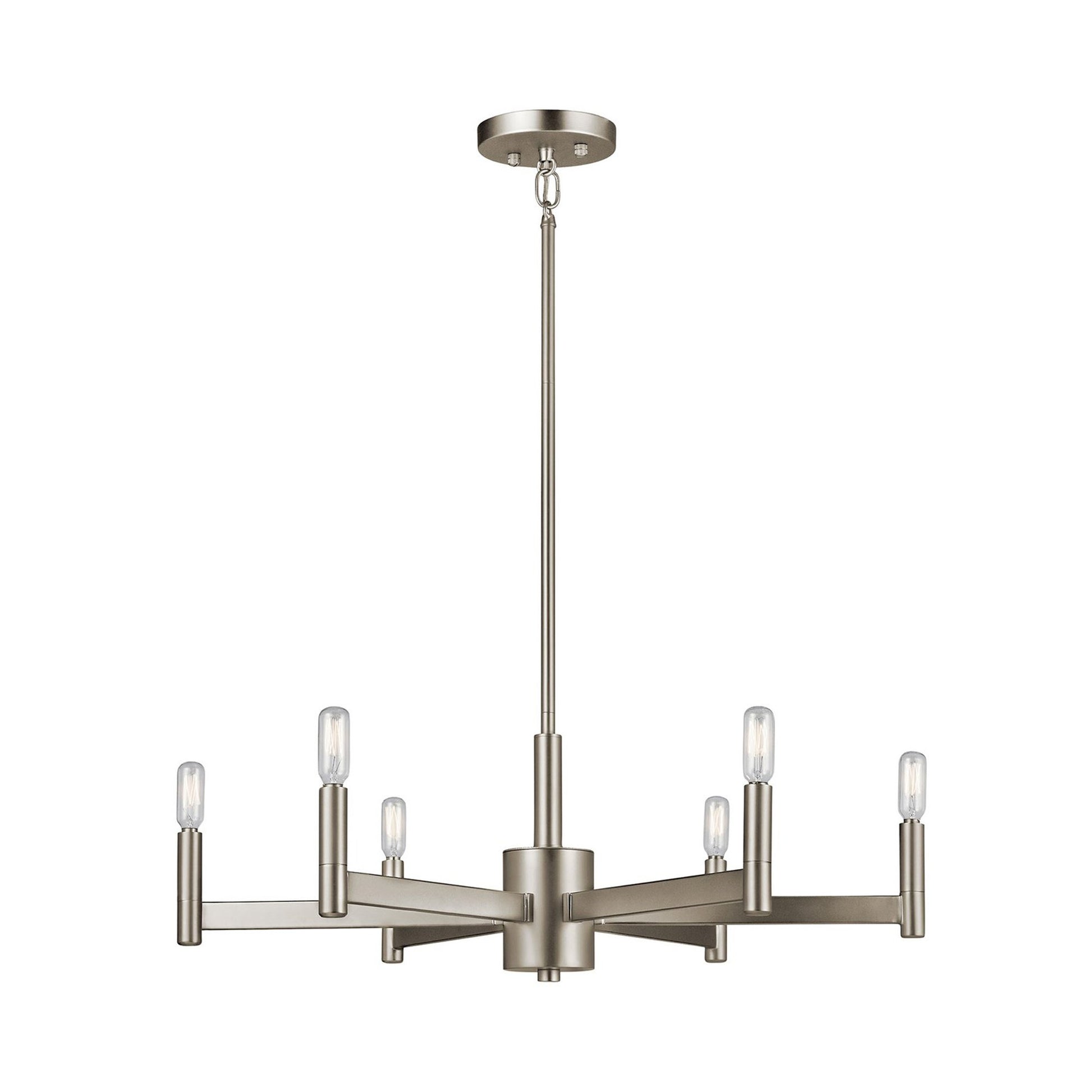 Erzo Chandelier in Satin Nickel (6-Light).