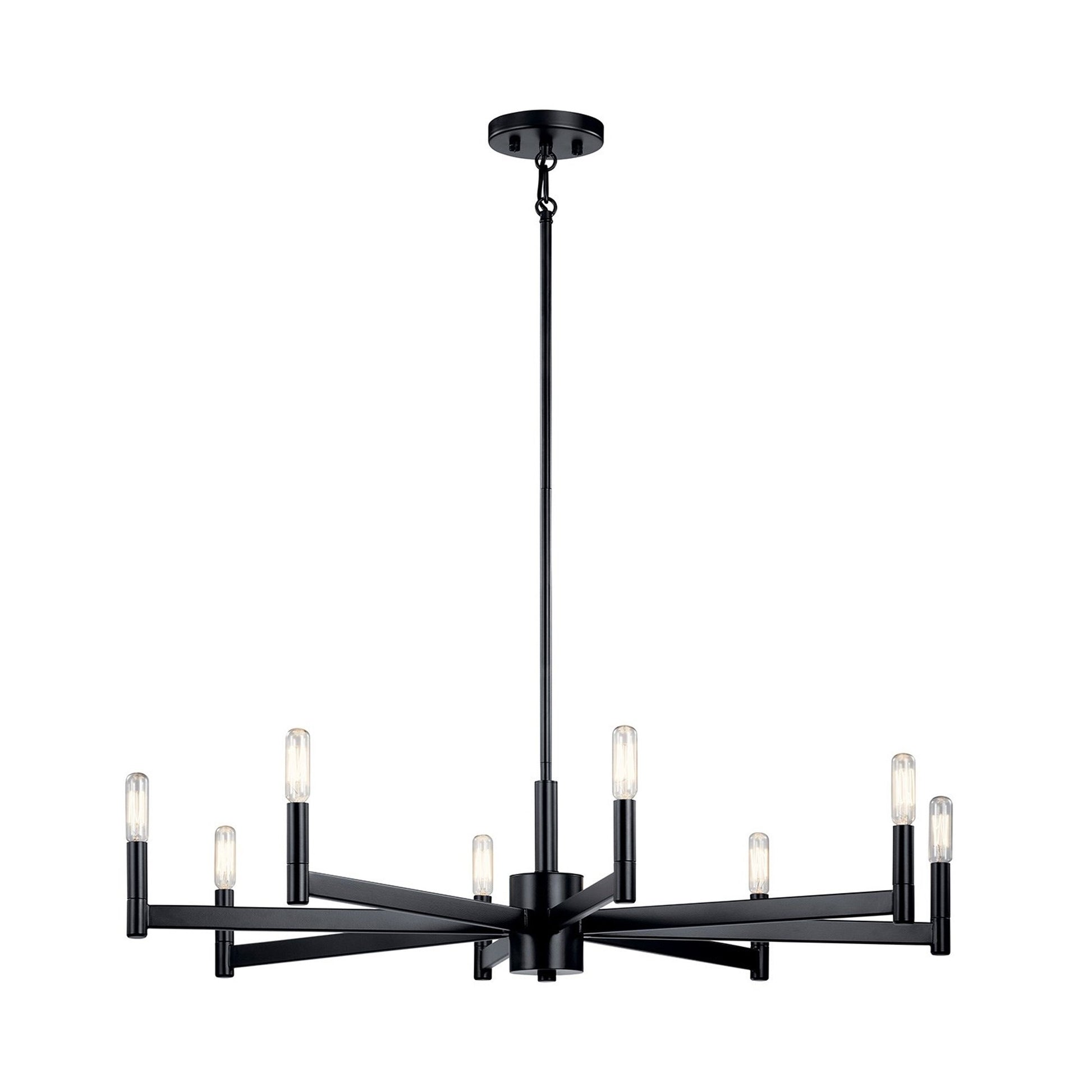Erzo Chandelier in Black (8-Light).