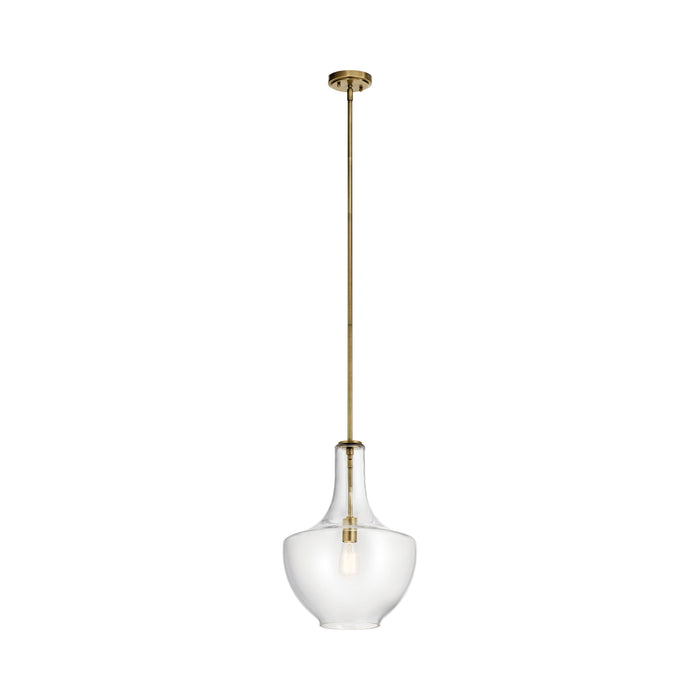 Everly Bell Pendant Light in Bell/Natural Brass/Clear Glass (Large).
