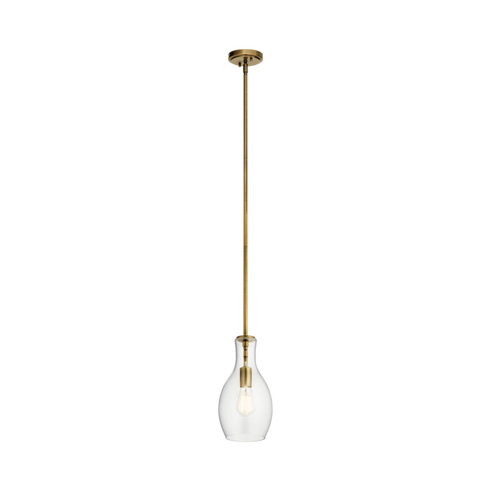 Everly Hourglass Pendant Light in Teardrop/Natural Brass (Small).