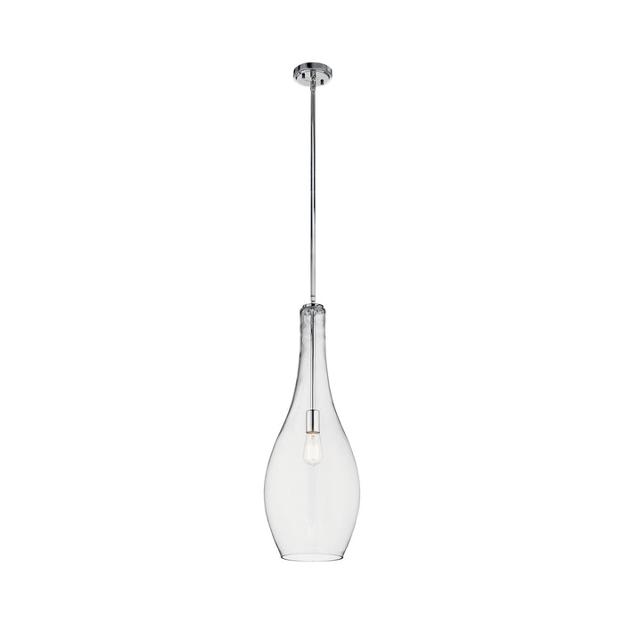 Everly Teardrop Pendant Light in Chrome/Clear Glass (Large).
