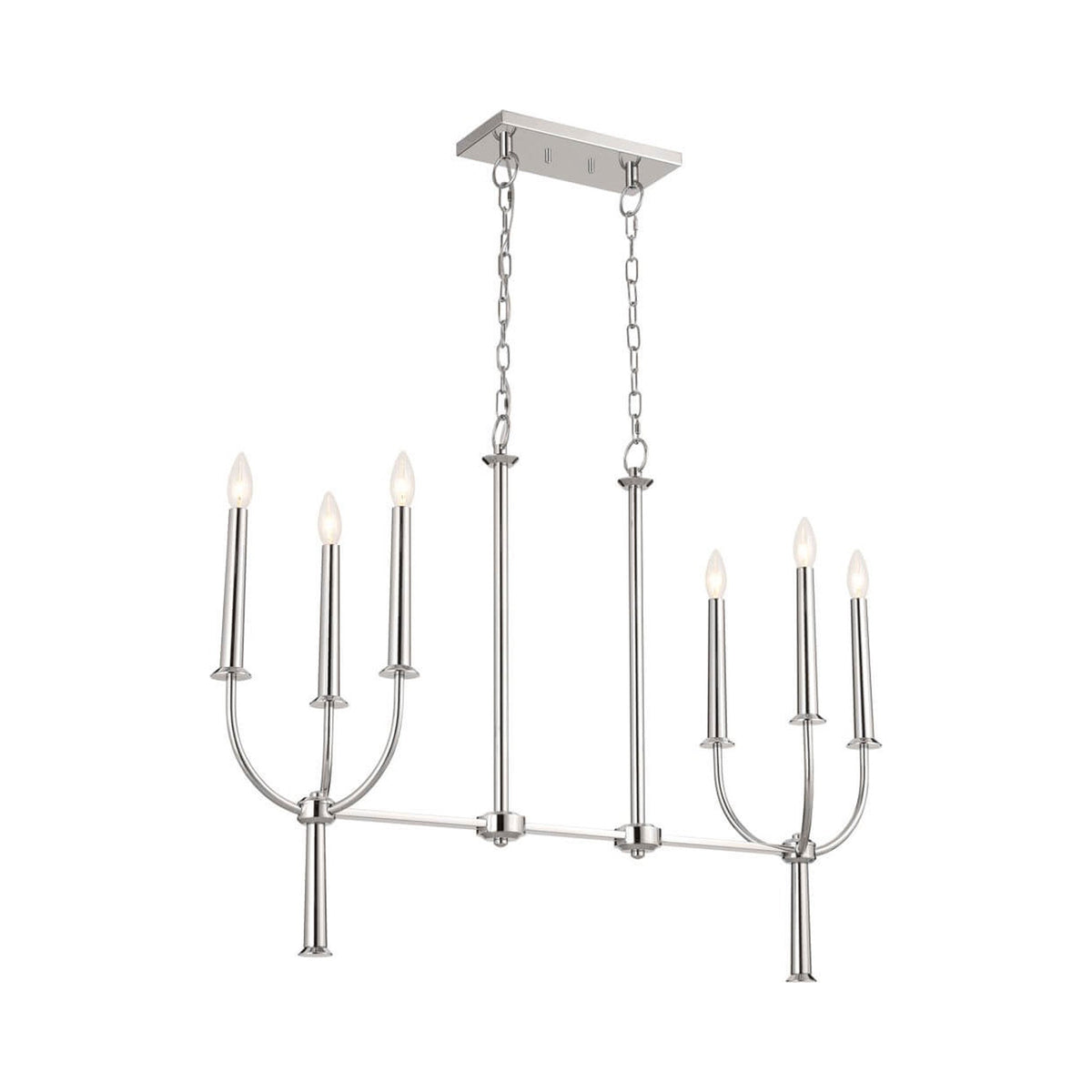Florence Linear Pendant Light in Polished Nickel.