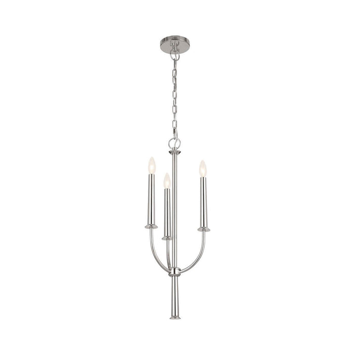 Florence Mini Chandelier in Polished Nickel.