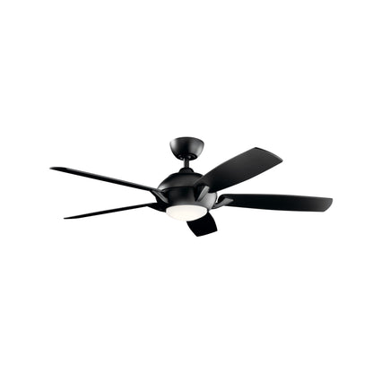 Geno LED Ceiling Fan in Satin Black.