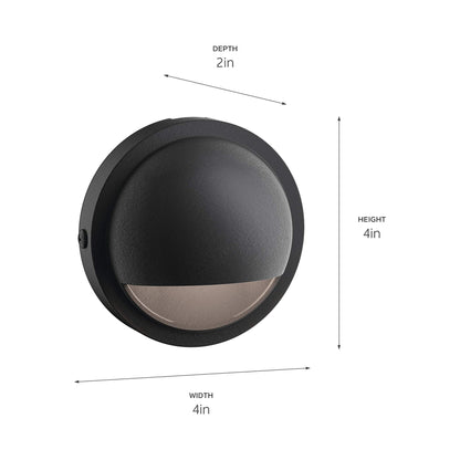 Half-Moon LED Deck Light - line drawing.