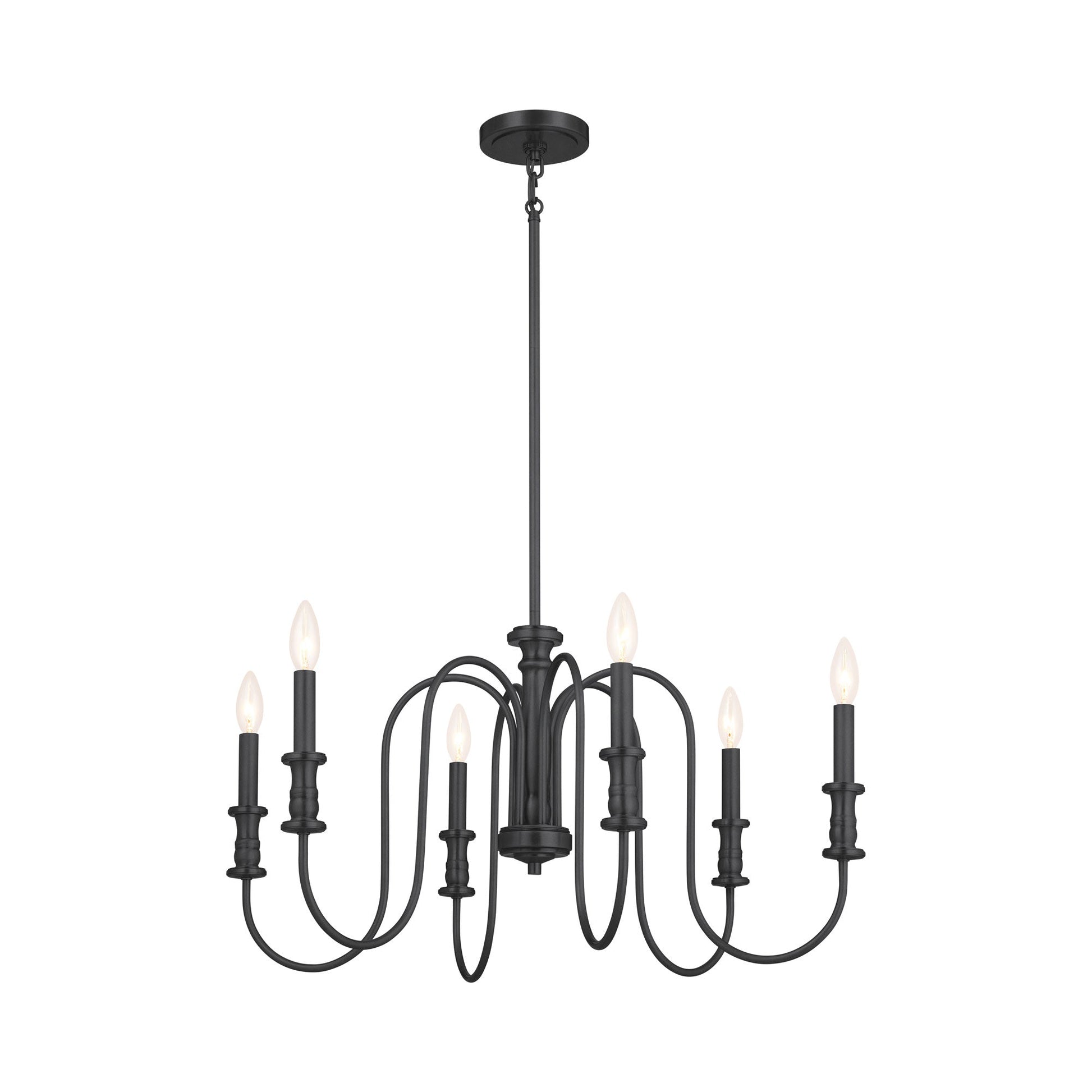 Karthe Chandelier in Black (6-Light).
