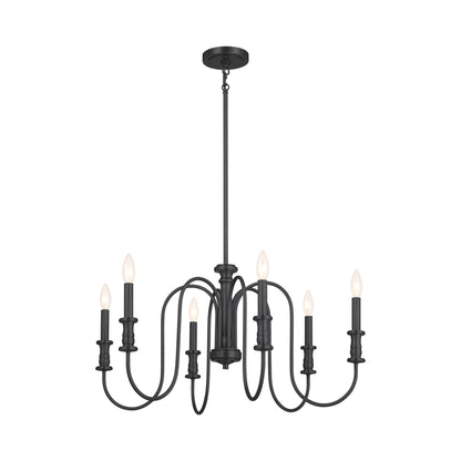 Karthe Chandelier in Black (6-Light).