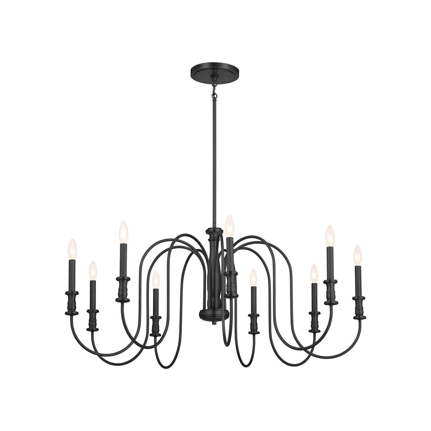 Karthe Chandelier in Black (9-Light).